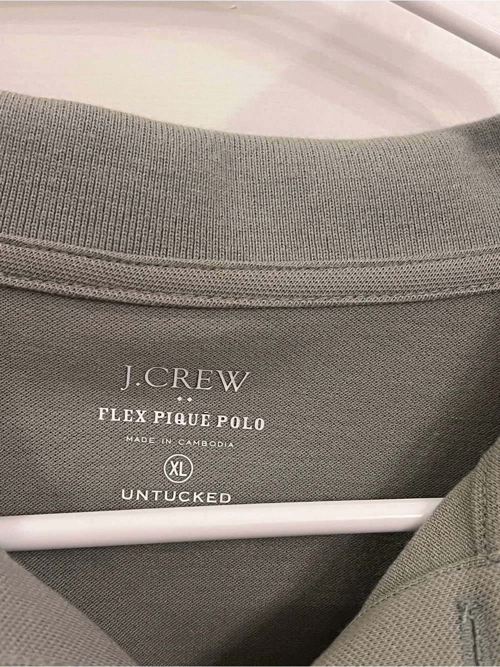 J. Crew Men’s Polo Pair — Navy and Sage- Flex Pique Polo XL Untucked